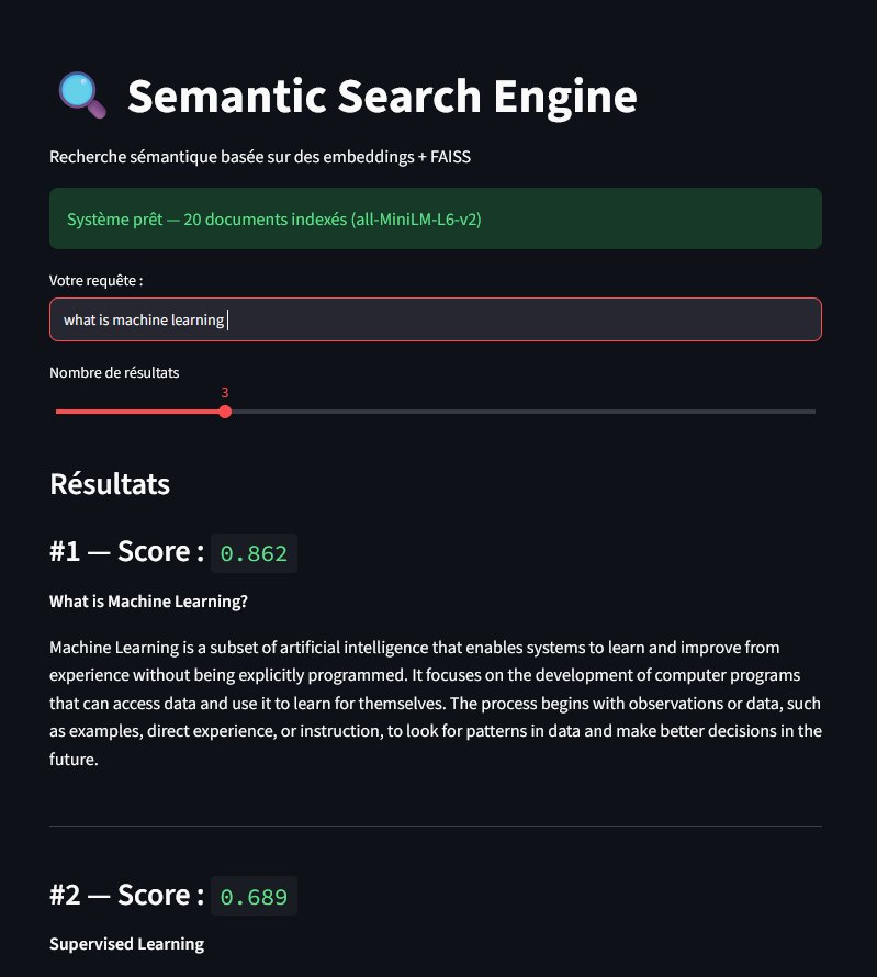 Interface Streamlit du moteur de recherche sémantique